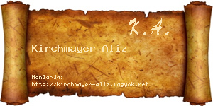 Kirchmayer Aliz névjegykártya